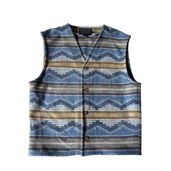 Pendleton Western Vest size S Button Front Blue - Picture 1 of 6